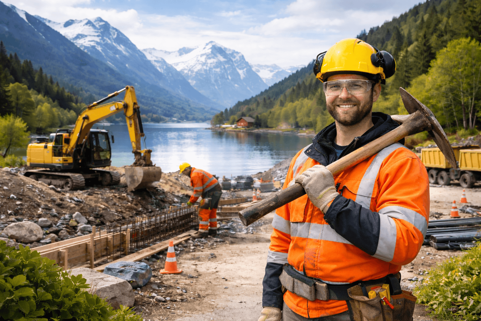 Anleggsarbeid pågår