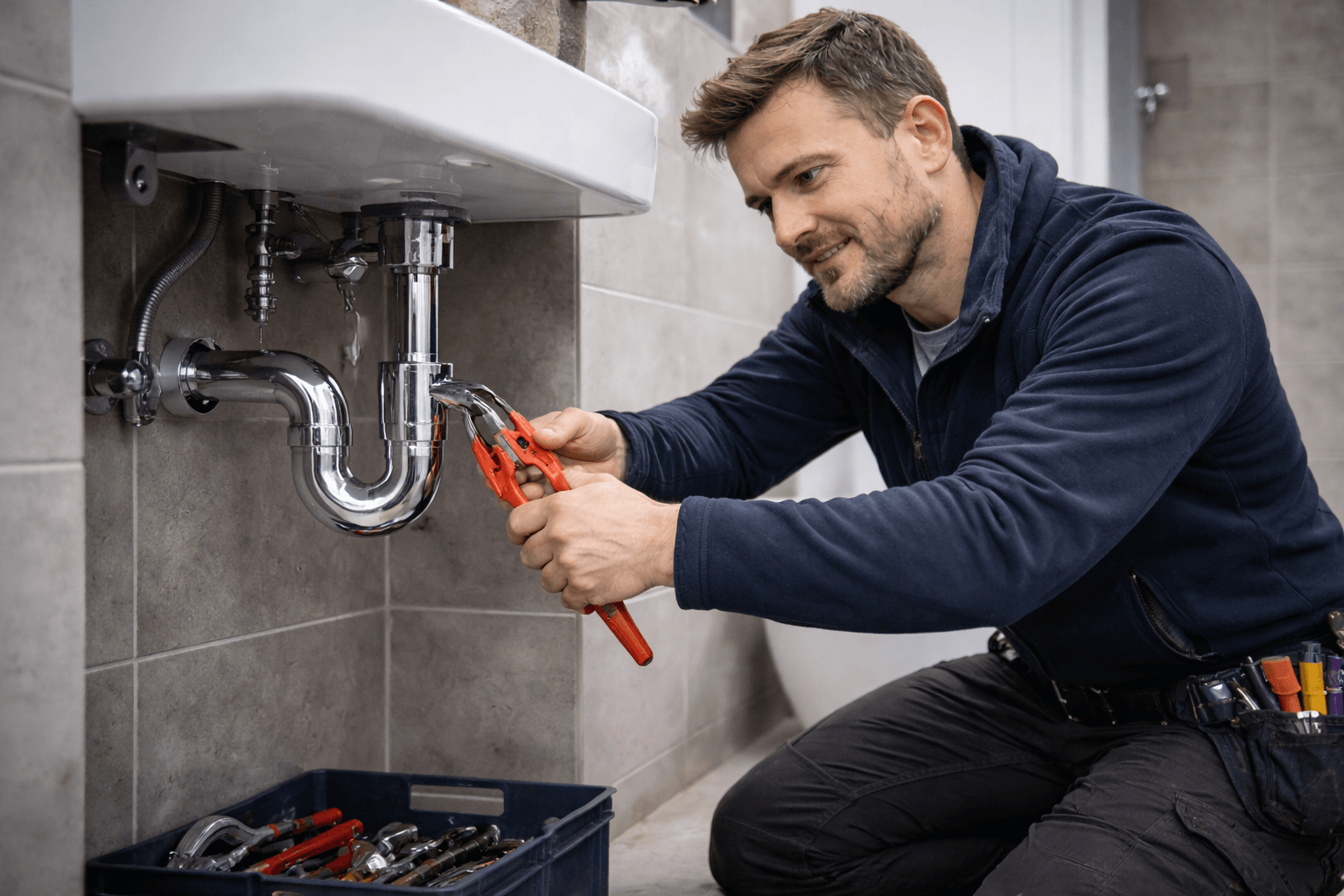 Plumber working