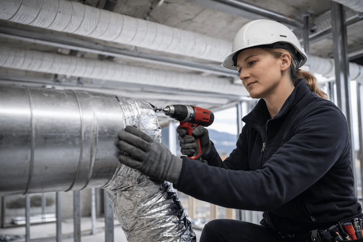 Blikkenslager i arbeid